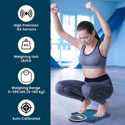 EILISON Highly Advance 2-in-1 Digital & Analog Weighing Scale for Body Weight-400lbs, 4 High Precison GX Sensor Accurate, Thick Tempered Glass, Extra Large Display (White)
