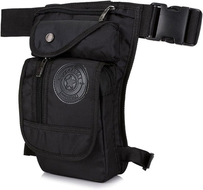 Motorcycle Drop Leg Bag Nylon Waist Pack for Men Women Travel Hiking Tactical Cycling Bike Ride Riding Crossbody Shoulder Fanny Pouch