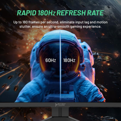 Skytech Gaming 27-inch Curved Gaming Monitor up to 180Hz, QHD 2K(2560 x 1440), 3.7ms Response Time, 1500R VA Panel, FreeSync & G-Sync Support, Swivel Tilt Height Pivot Adjustable, HDMI & DisplayPort