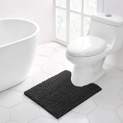 Walensee Bathroom Rug Non Slip Bath Mat (24x17 Inch Blush) Water Absorbent Super Soft Shaggy Chenille Machine Washable Dry Extra Thick Perfect Absorbant Best Small Plush Carpet for Shower Floor
