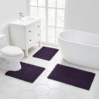 Walensee Bathroom Rug Non Slip Bath Mat (24x17 Inch Blush) Water Absorbent Super Soft Shaggy Chenille Machine Washable Dry Extra Thick Perfect Absorbant Best Small Plush Carpet for Shower Floor
