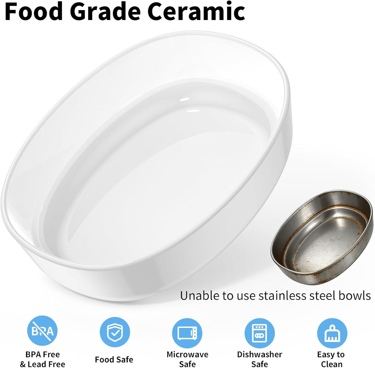 HoneyGuaridan RFID Automatic Cat Feeder, Cat Feeder with Collar Tag Sensor