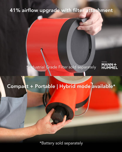 airhood Portable Range Hood 2 | Corded & Cordless Design (Battery Purchased Separately) | Enhanced Airflow & LED Touch Panel – Perfect for Indoor Cooktops & RV Vents - Cadmium Orange