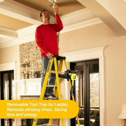 Ladder Platform Project Tray for Pail on Collapsible Ladder Summer, Telescoping Steps Removable Tool Caddy Organizer with Jacks Extension Accessories for Painting, 44 lbs Weight Rating.
