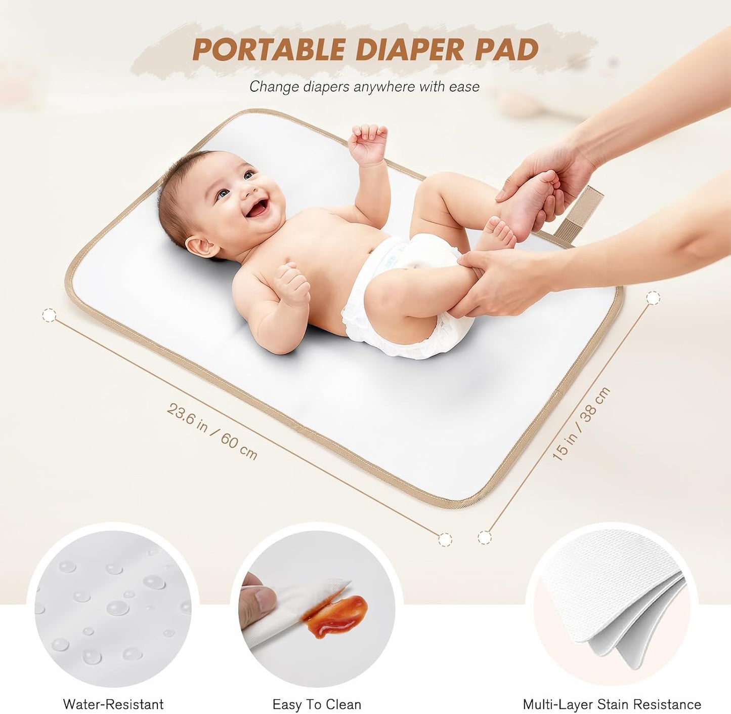 Diaper Bag Backpack with Portable Changing Pad 25L Baby Bag Insulated lunch box Backpack Fits 17.3" Laptop