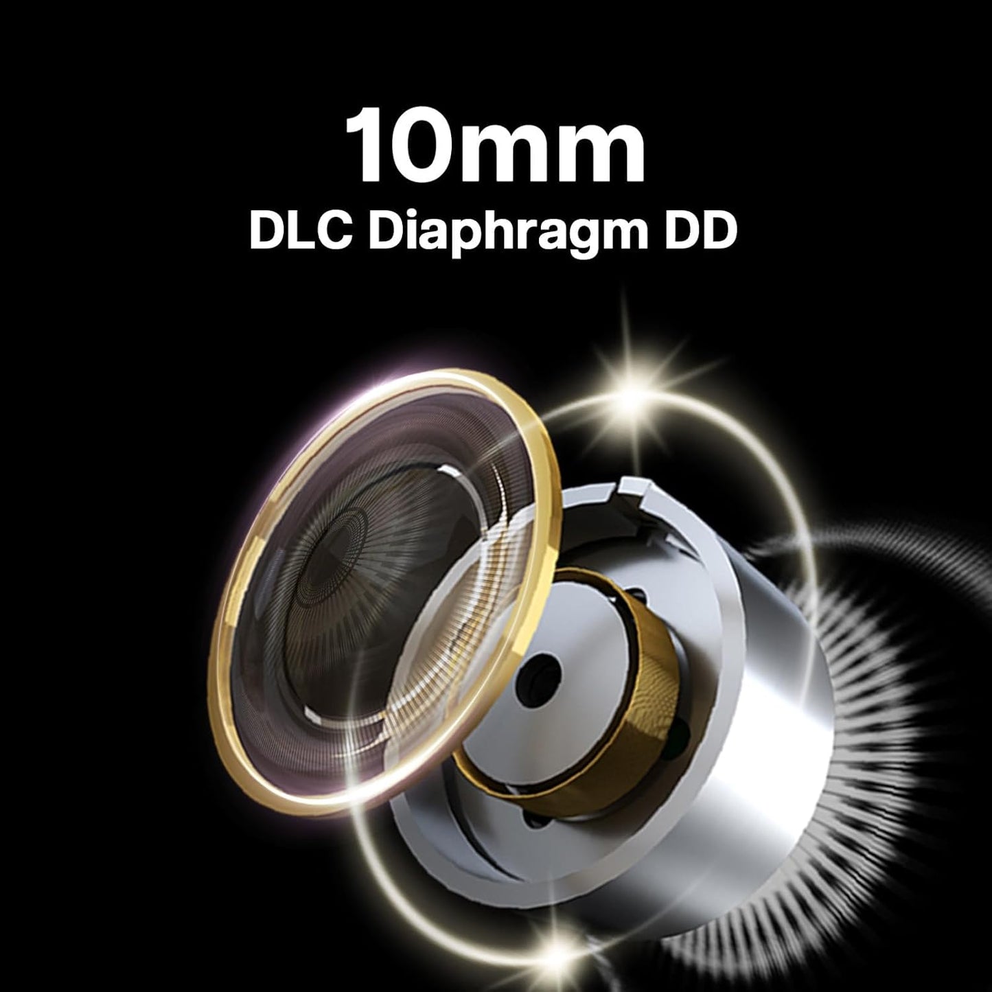 Linsoul 7HZ G1 in-Ear Monitor, 10mm DLC Diaphragm Dynamic Driver IEM Earphone, Wired Gaming Earbuds with Detachable OFC Silver-Plated Cable for Musician Audiophile (3.5mm No Mic, Black)