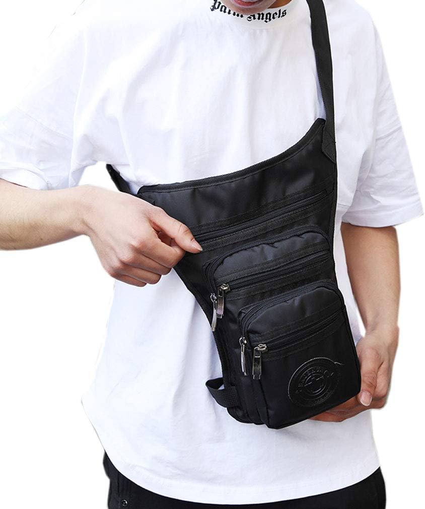 Motorcycle Drop Leg Bag Nylon Waist Pack for Men Women Travel Hiking Tactical Cycling Bike Ride Riding Crossbody Shoulder Fanny Pouch