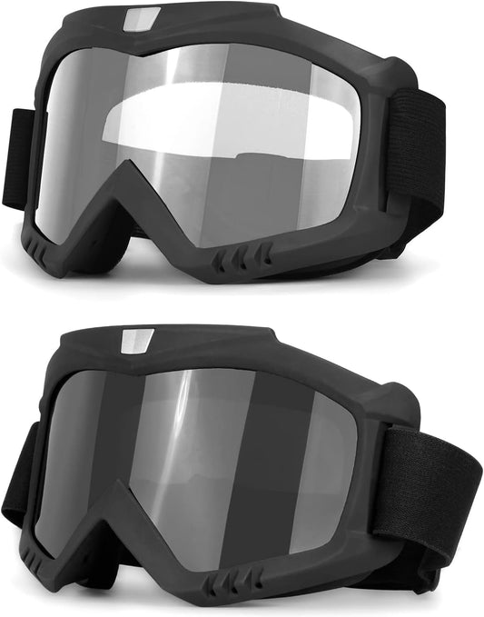 surpassme 2 Dirt Bike Goggles, UV Protection Motocross/MX Goggles Compatible Helmet, Motorcycle Ridding Goggles Fit Glasses for Men/Women