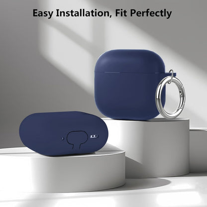 Aircawin for Airpods 4 Case Cover,Shockproof Case for Airpods 4th Generation Case Cover 2024,Premium Silicon Case with Keychain and Cleaing Pen for Airpods 4 Gen, Wireless Earphone Accessories-Blue