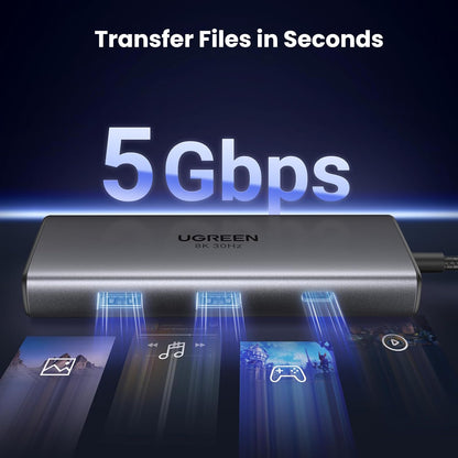 UGREEN Revodok USB C Docking Station Dual 4K@60Hz HDMI, 6-in-1 USB C Hub Dual Monitor with 4K@60Hz HDMI, PD Charging, USB C and 2 USB A 3.0 Data Port for HP, ASUS, ThinkPad and More