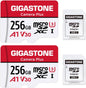 GIGASTONE 256GB Camera Plus Memory Card 2-Pack, Read Speed up to 100MB/s. Ideal for Full HD Video Gopro Drone Android Camera, A1 Micro SDXC Card with Mini Case and SD Adapter