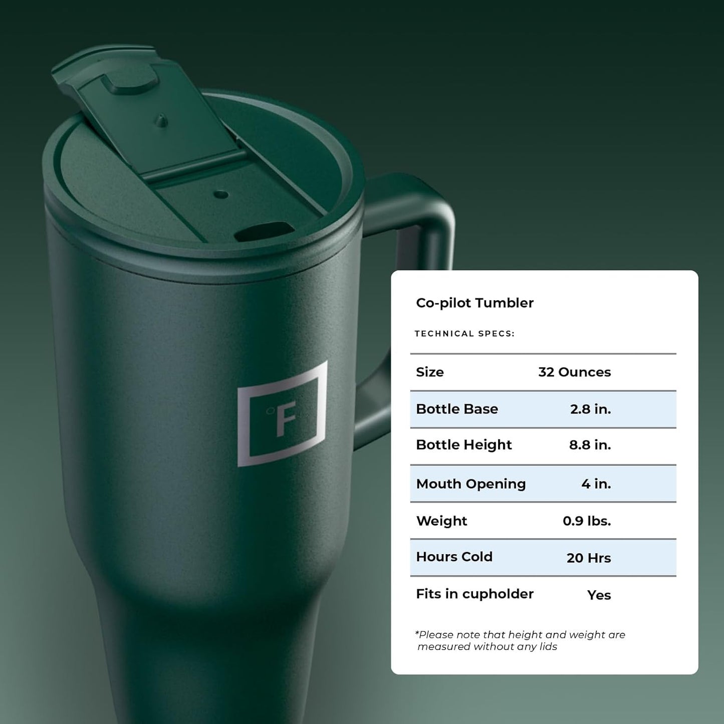 Insulated Tumbler with Straw Lid & Handle - 32oz (2 Lids) - Vacuum Leakproof Double Walled Stainless Steel Travel Mug Cup for Coffee Tea Water Hold Cold Iced Drinks - Fits Car Cup Holder