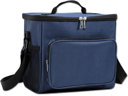 Lunch Bag for Adult Men Women Reusable 10L Large Thermos Lunch Box Food Cooler Bag Leakproof Heated Lunch Bag for Work Office Outdoor Picnic School Unisex Insulated Bag, 12+ Cans (Black)