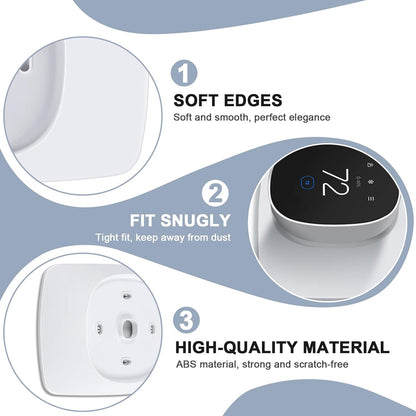 AUURIO Thermostat Wall Plate Compatible with 2025 Smart Thermostat Essential Trim Kit Increased Decorative Coverage Stylish Programmable WiFi Thermostat Accessory Trim Plate Easy Installation