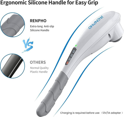 RENPHO Rechargeable Hand Held Massager, Cordless Electric Back Massager for Neck, Shoulder, Foot, Leg, Calf, Gifts for Women Men