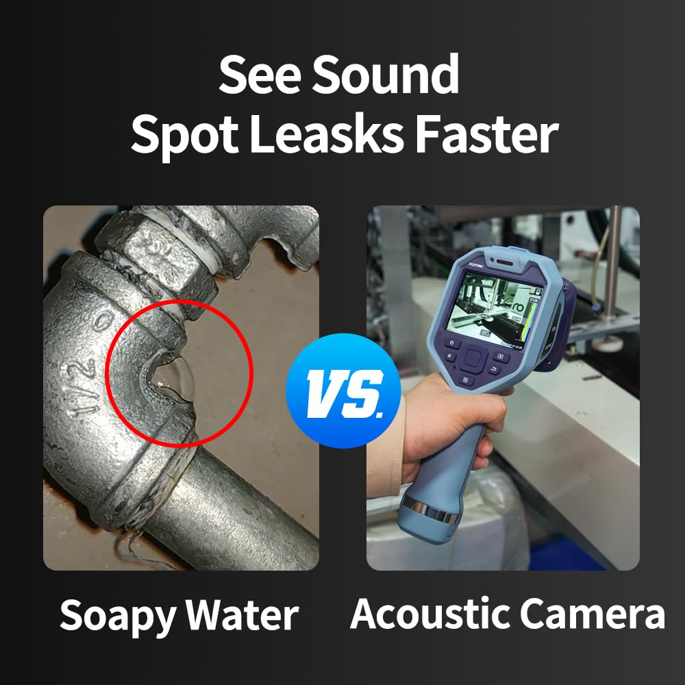 TD2e Acoustic Imaging Camera,64 MEMS Digital Microphones,Acoustic Imager for Compressed Air Leaks, Vacuum Leaks, Vibration Problems Detection,2k~100kHz Frequency Range, 3.5" Touch Screen,5MP