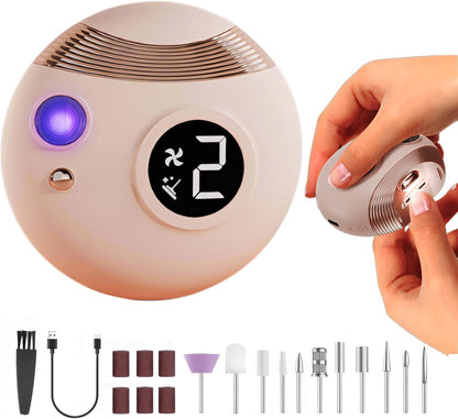 Electric Nail Clippers Upgraded 3 in 1, Rechargeable Automatic Nail Trimmer with Polishing,Dust Storage,LED Light & UV Lamp Nail Care Set