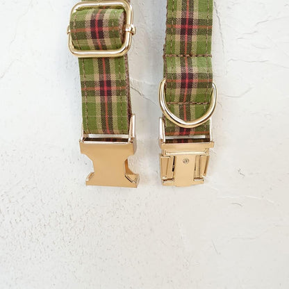 PETDURO Personalized Buffalo Plaid Dog Collar Red Black - Engraved Name and Phone Number on Black Metal Buckle - Custom for Small Medium Large Boy Girl Dogs - Add Leash Bow Tie via Customize Now