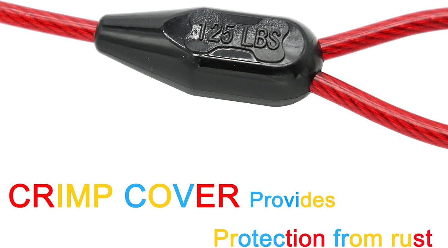 Petest 25ft Reflective Tie-Out Cable for Small Dogs Up to 35 Pounds