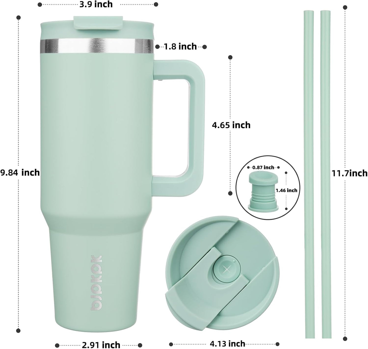 BJPKPK Tumbler with Handle and Straw 30oz Insulated Tumbler Cups with Lid Stainless Steel Travel Coffee Mug,Indigo Black