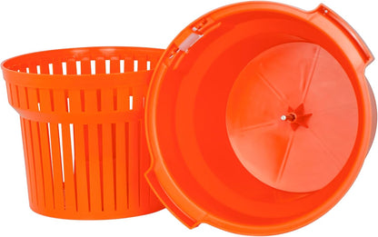 Hakka Commercial Salad Spinner, 3 Gallon/12 L Manual Salad Dryer Jumbo Lettuce Spinner Lettuce Dryer with Silicone Anti-Slip Mat & Draining Hose - Dries up to 3 Heads of Lettuce