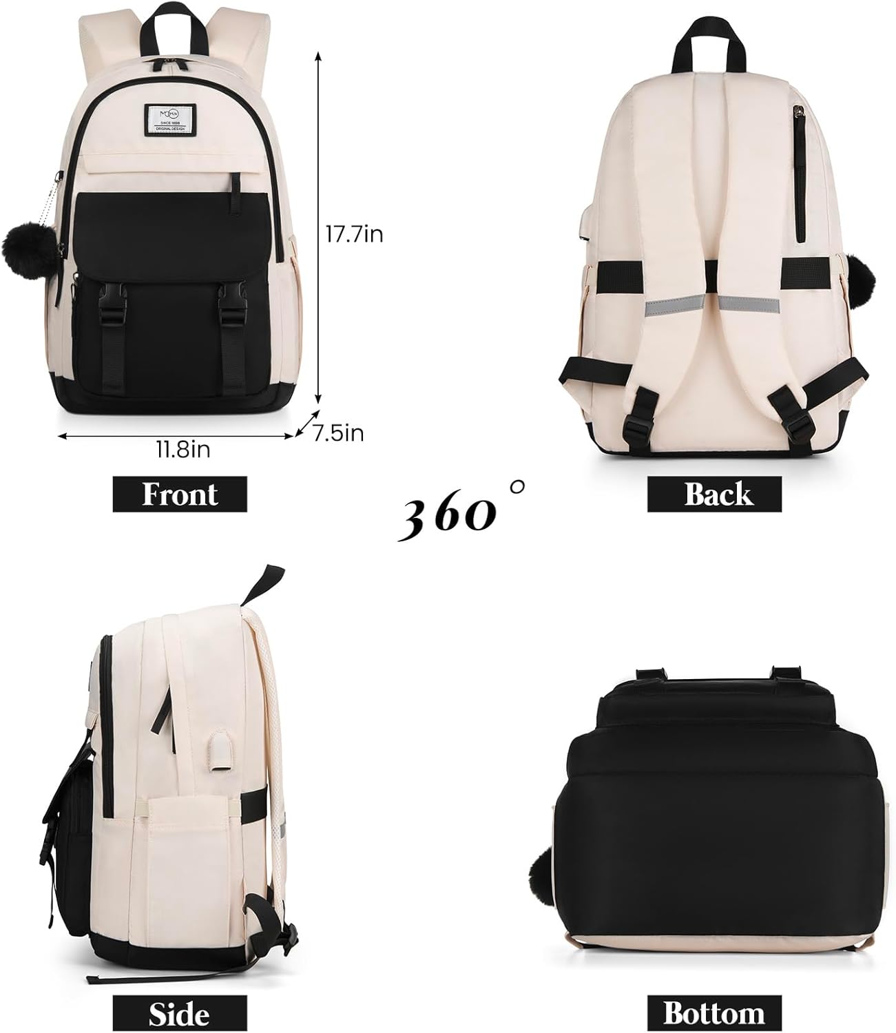 MOMUVO Backpacks for Teen Girls Women,School Backpack Cute College Laptop Backpack Bookbag for Students