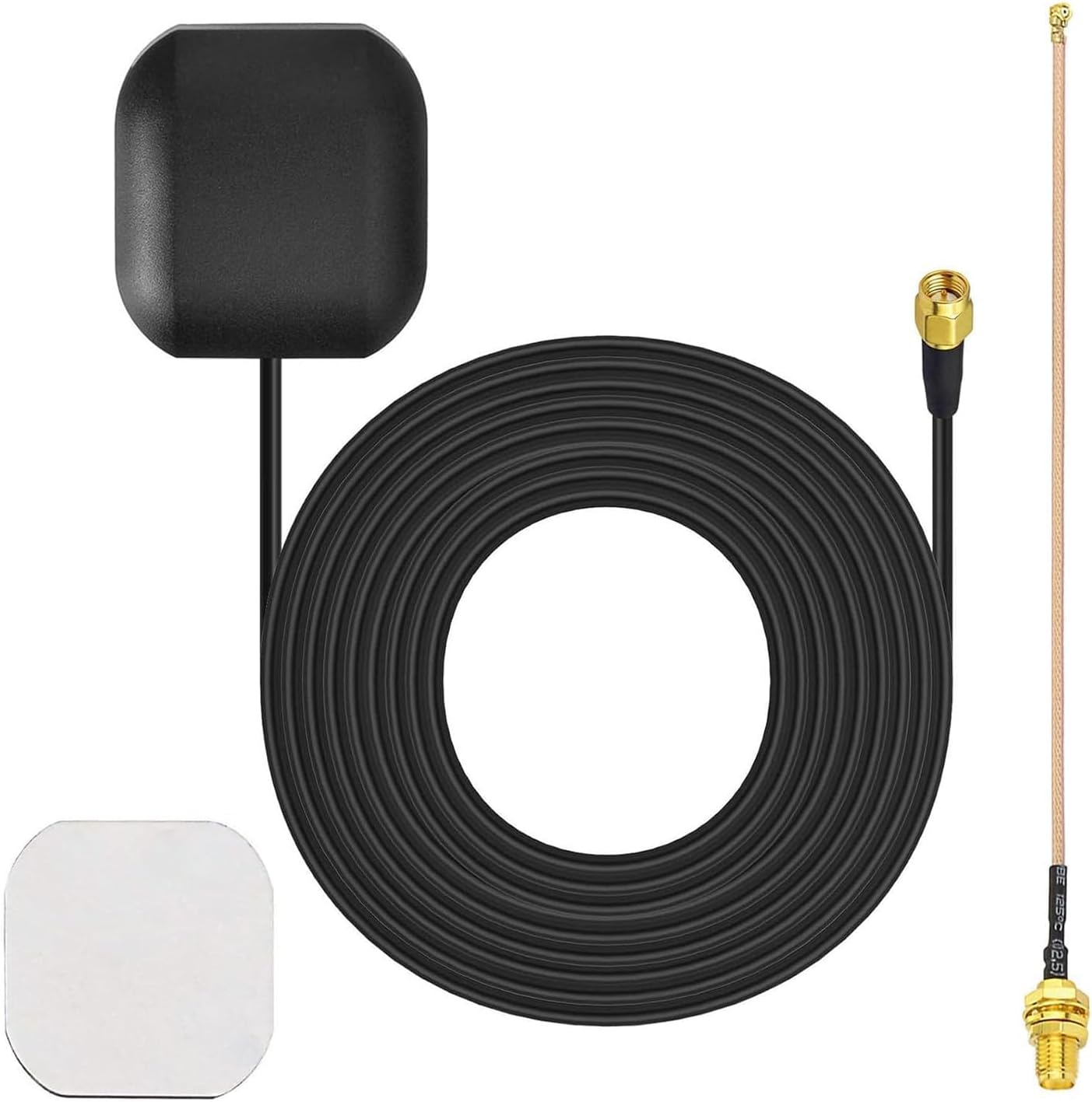 Bingfu Vehicle GPS Navigation Antenna Active GPS Antenna with Fakra C Right Angle Connector Compatible with Car Truck GPS Navigation Receiver System Factory DVD Stereo Head Unit