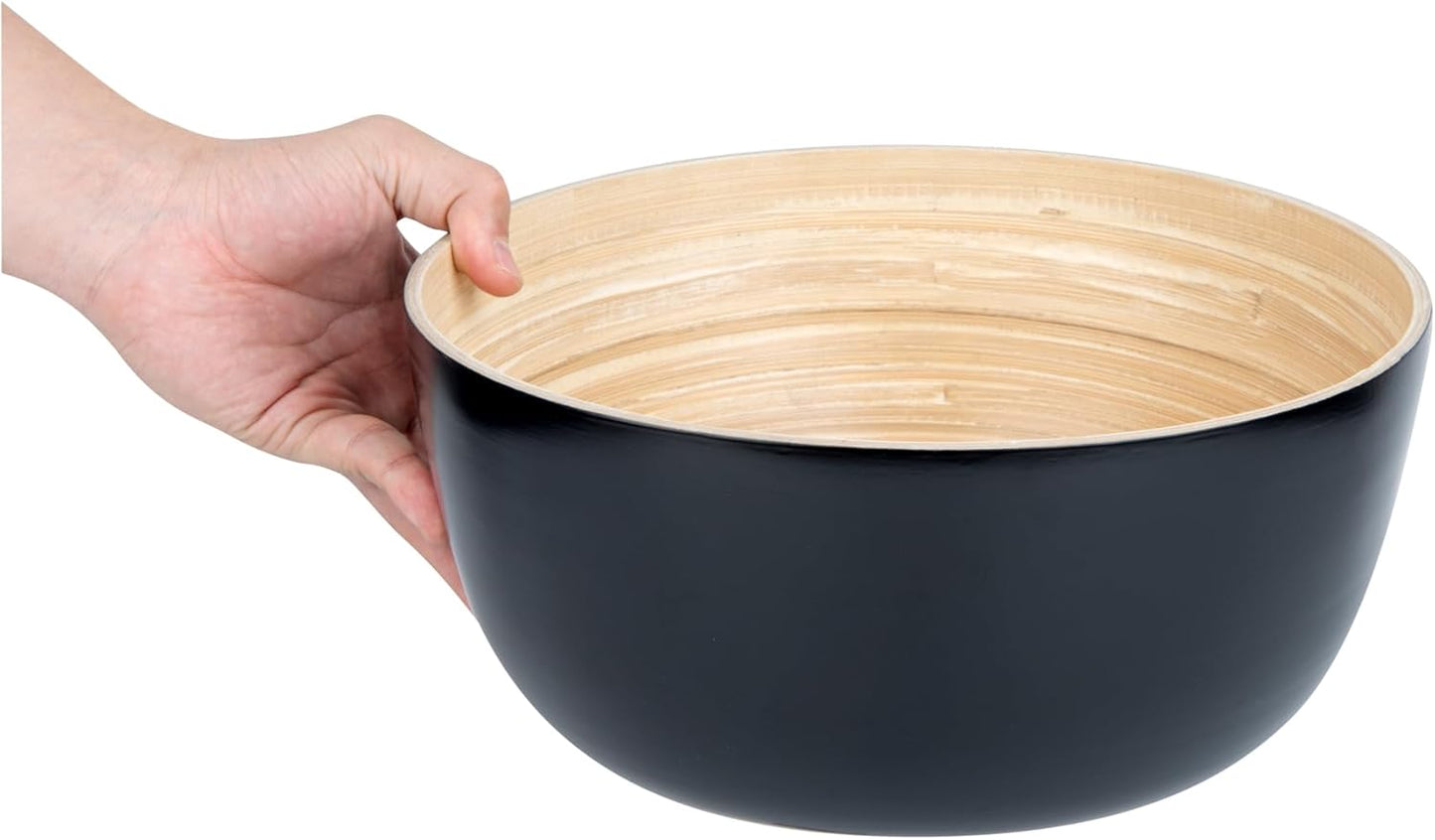 Restaurantware-Bambuddha 51 Ounce Extra Large Salad Bowl, 1 Heavy-Duty Round Salad Bowl - Sustainable, Reusable, Blue Bamboo Serving Dish, for Serving Salads, Fruits, and Appetizers