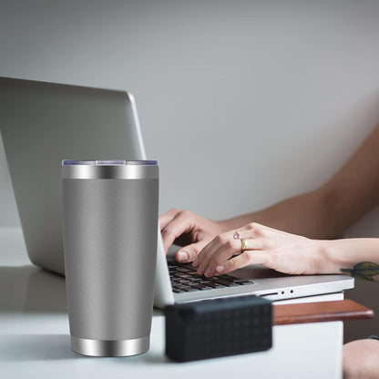 VEGOND 20oz Tumbler with Lid and Straw Stainless Steel Tumbler Cup Bulk Vacuum Insulated Double Wall Travel Coffee Mug Powder Coated Coffee Cup (Bluish Violet 6 Pack)