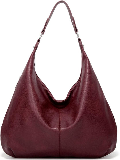 Ashioup Hobo Bags for Women Soft PU Leather Shoulder Bag Vintage Slouchy Handbag with Zipper