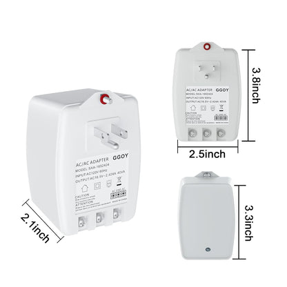 24VAC 40VA Plug in Doorbell Transformer Compatible with Ring, Nest, Eufy, Wyze Video Door Bell, All of Doorbell Nest Ecobee Sensi and Honeywell Thermostat,with PTC Fuse