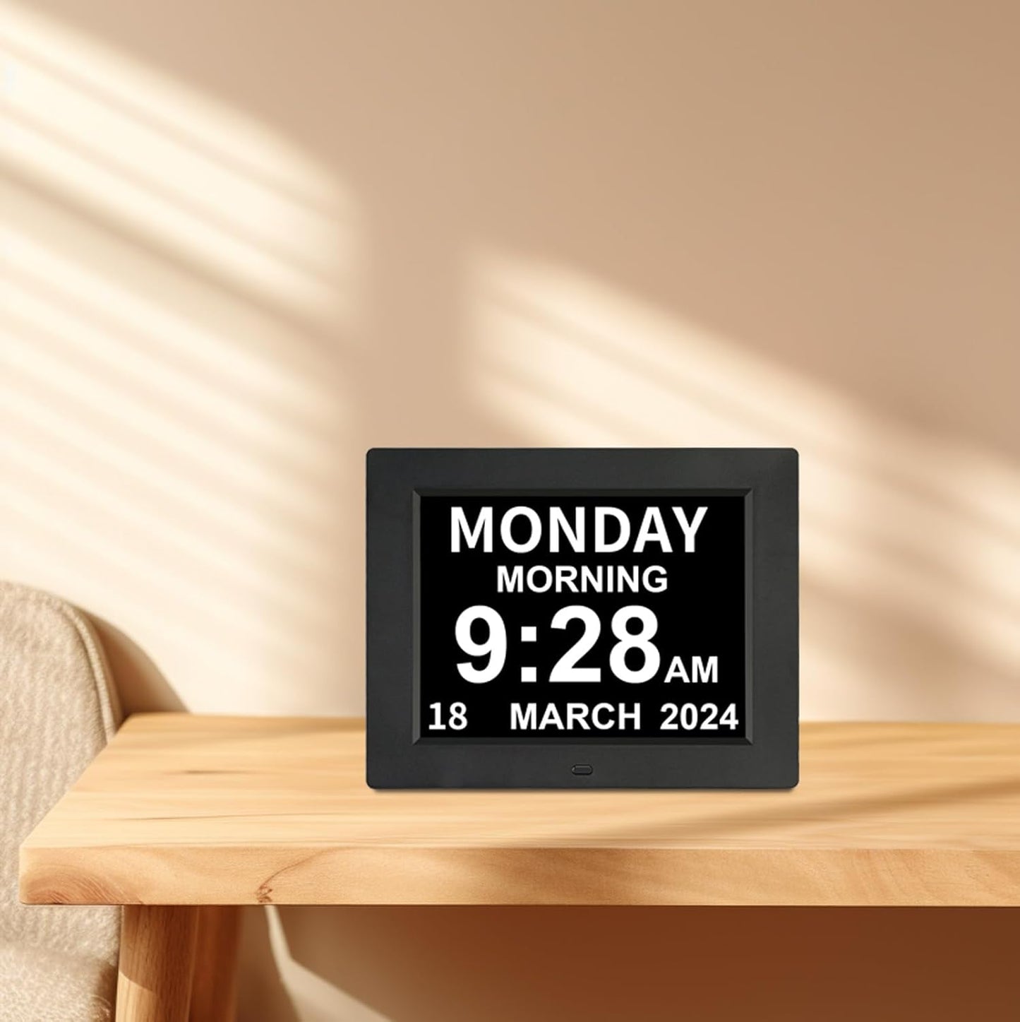 [2025 Newest] Digital Day Calendar Clocks 3 Medicine Reminders Extra Large 8 Inch Non-Abbreviated Day Date Month Dementia Senior Clock for Eldarly Memory Loss Vision Impaired Clock