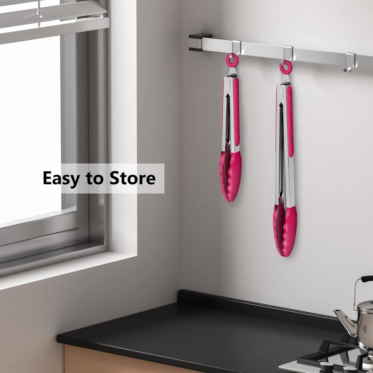 Purilite Select Silicone &amp; Stainless Steel Kitchen Tongs