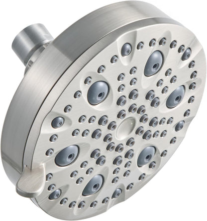 OFFO Shower Head, High Pressure Shower Head with Pause Mode, 9 Mode Fixed Showerheads for Strong Water Flow & Relaxing Shower Experience,Brushed Nickel