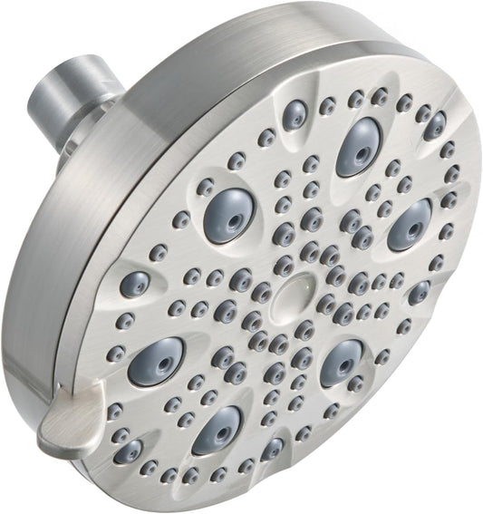 OFFO Shower Head, High Pressure Shower Head with Pause Mode, 9 Mode Fixed Showerheads for Strong Water Flow & Relaxing Shower Experience,Brushed Nickel