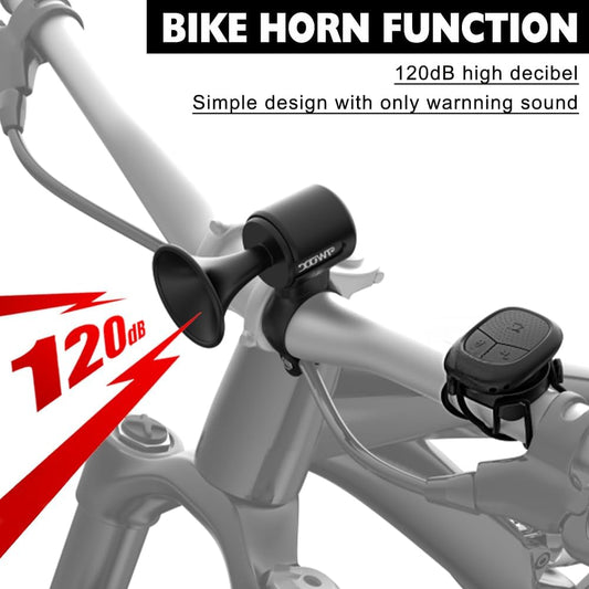 LESOVI Electric Bike Horn, 120dB Electronic Bicycle Bell with 300mAh Rechargeable Battery Operated/IPX5 Waterproof, Loud Bike Bell for Adults/Kids
