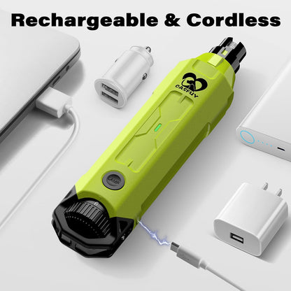 Casfuy 6-Speed Dog Nail Grinder - Newest Enhanced Pet Nail Grinder Super Quiet Rechargeable Electric Dog Nail Trimmer Painless Paws Grooming & Smoothing Tool for Large Medium Small Dogs (Army Green)