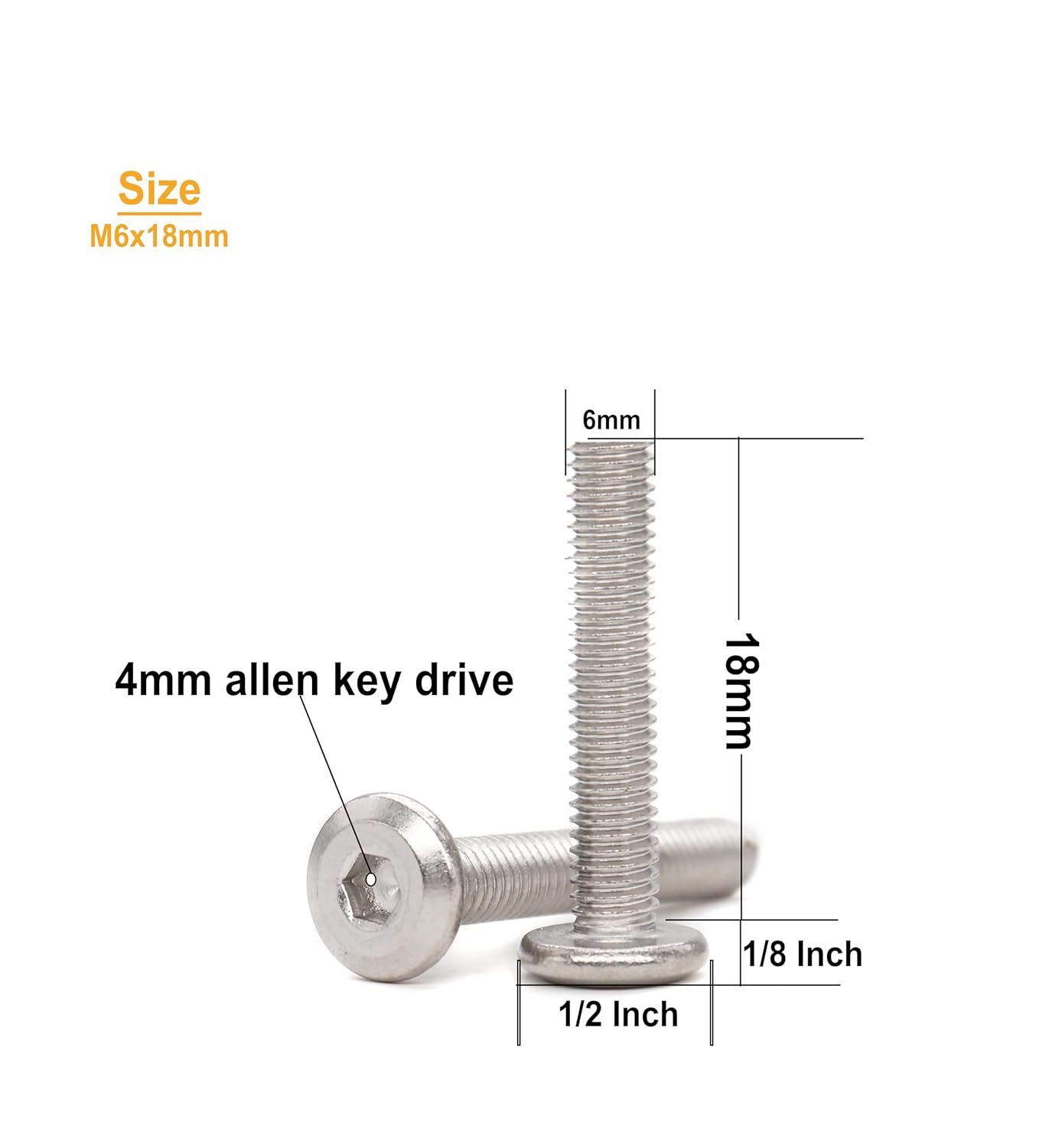 binifiMux 4pcs M10-1.25 x 70mm Serrated Flanged Hex Bolts Flange Hexagon Screws, Stainless Steel 18-8 (304), Plain Finish, DIN 6921