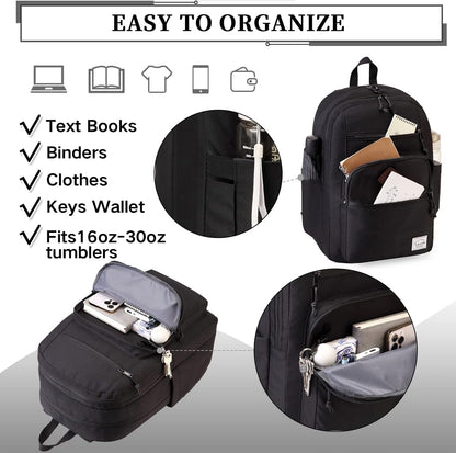 School Backpack for Men Women,Vaschy Lightweight School Bag Bookbag Casual Daypack for High School/College/Teens/Travel/Work