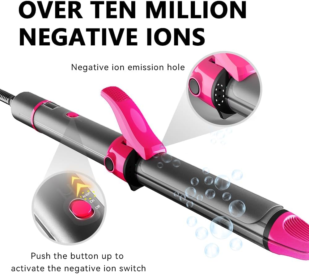 Curling Iron, Lescolton 2 in 1-Curling Wand Travel Hair Straightener, 1 Inch Dual Voltage Curl Wand Barrel, Fast Heating Flat Iron for Girls & Women