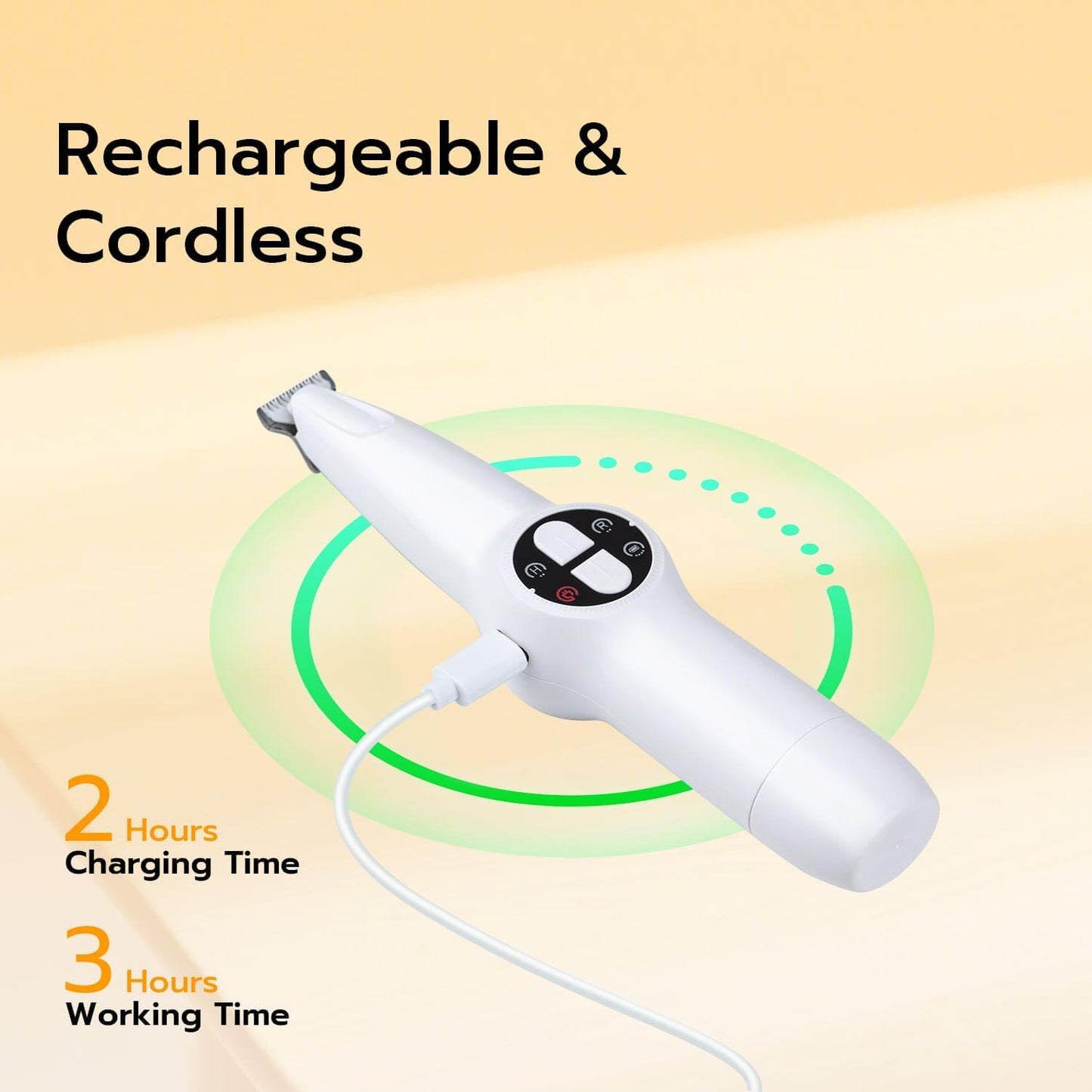 Mcbazel 2 in 1 Dog Paws Trimmer Nail Driller for Pet, Electric Dog Nail Grinder Low Noise Pet Paws Grooming Trimmer with LED Light for Eyes, Ears and Face