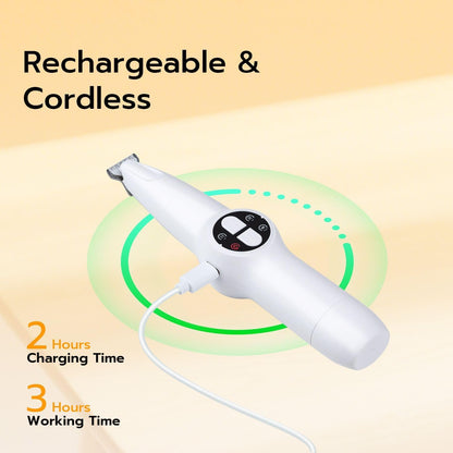 Mcbazel 2 in 1 Dog Paws Trimmer Nail Driller for Pet, Electric Dog Nail Grinder Low Noise Pet Paws Grooming Trimmer with LED Light for Eyes, Ears and Face