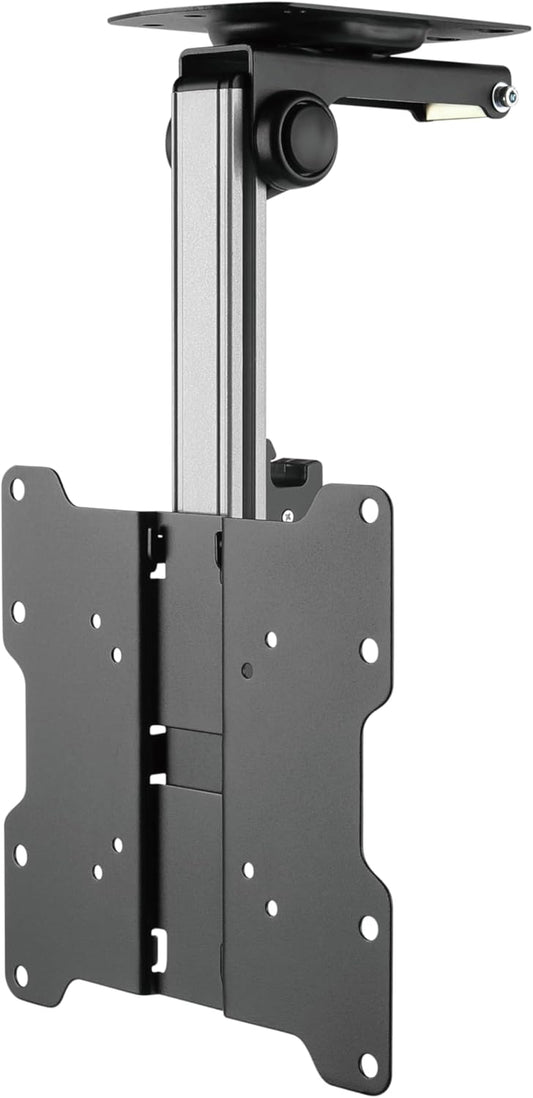 ZeboZap ZZTVC8022 Outdoor Flip Down Ceiling TV Mount | Gazebo TV Mount | Patio TV Mount | Pergola TV Mount | Pitched Roof | Height Adjustable | Under Cabinet| Holds 44lbs | Fits 17-in to 37-in | Black