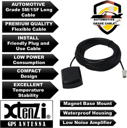 Xtenzi Replacement Active GPS Antenna Compatible with Select JVC Navigation KW-NT30HD KW-NT50HDT QAL1088-003 QAL1088-001 Models