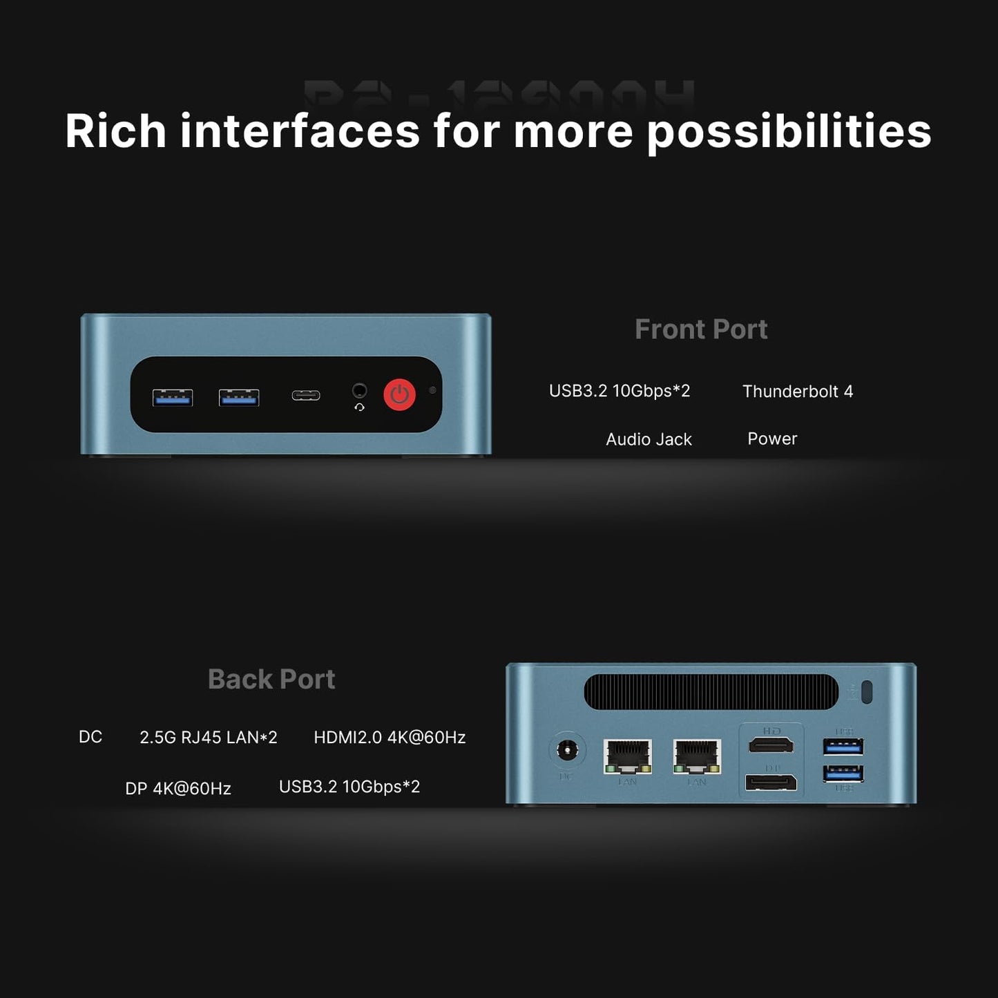 BOSGAME Mini PC P2 Pro, Intel i9-12900H (14C/20T,up to 5GHz) 32GB DDR5 RAM 1TB PCIe Gen 4 NVMe SSD Mini PC, 1x Thunderbolt 4 Port, 2X 2.5G LAN Ports,4K Triple Display, WiFi 6E, Bluetooth 5.2