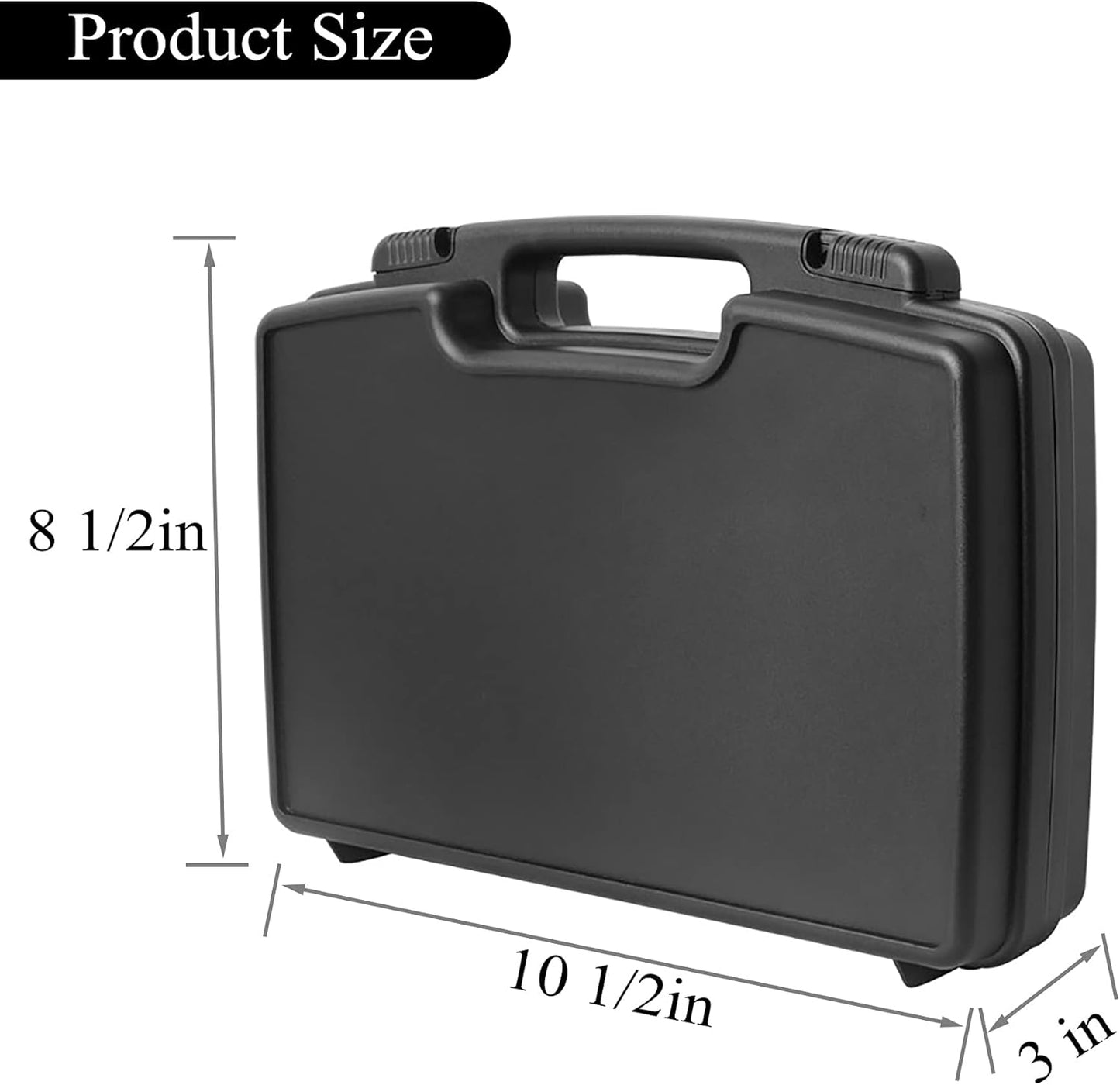 Small Hard Carrying Case with Pluck Foam Interior for iPhone, GoPro, Camera, and More- 14 x 10.4 x 3.5 Inches, Black