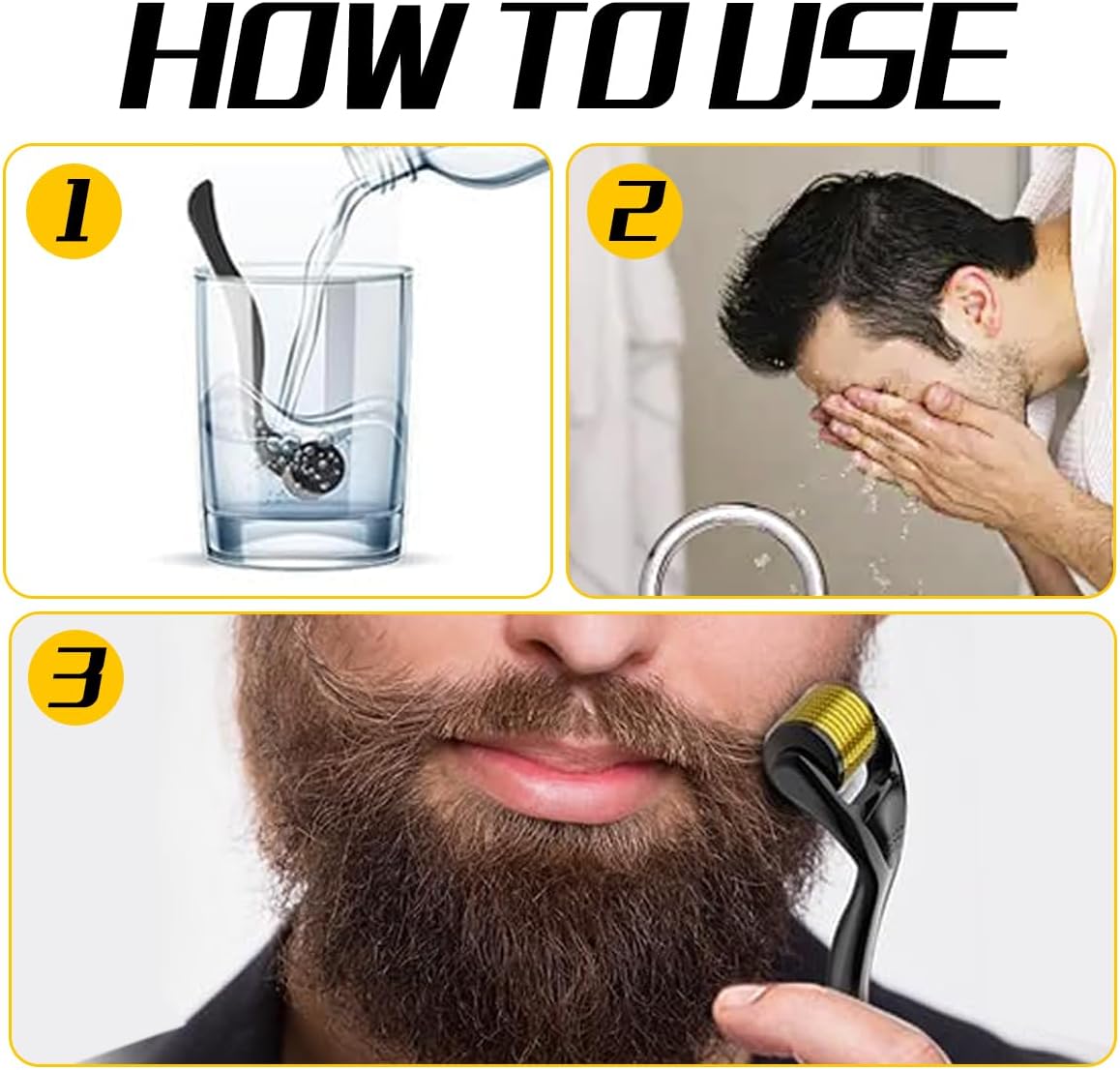 Microneedling Roller, 2Pack Derma Roller 0.5MM & 1MM for Women and Men, 540 Titanium Derma Roller for Hair Beard Facial Skin Face