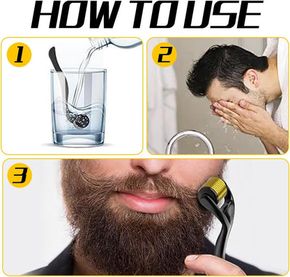 Microneedling Roller, 2Pack Derma Roller 0.5MM & 1MM for Women and Men, 540 Titanium Derma Roller for Hair Beard Facial Skin Face