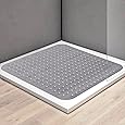 Square Shower Mat, Non Slip Bath Mat, Loofah Shower Stall Mats for Walk-in Shower, 32 x 32 Inches Shower Floor Mat with Drain, Bath Mats for Showers Bathroom, Tub, Seniors