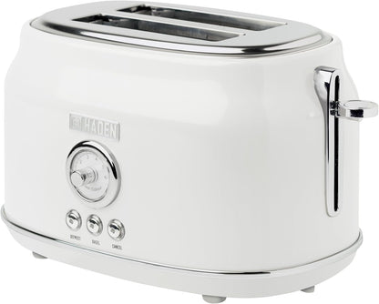 Haden Dorset 75083 Stainless Steel 1500W Retro Toaster 4 Slice Wide Slot w/Removable Crumb Tray and Settings, Black/Copper Toasters w/Adjustable Browning Control, Smart Toaster